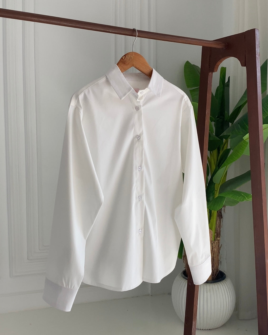 Clean plain white shirt