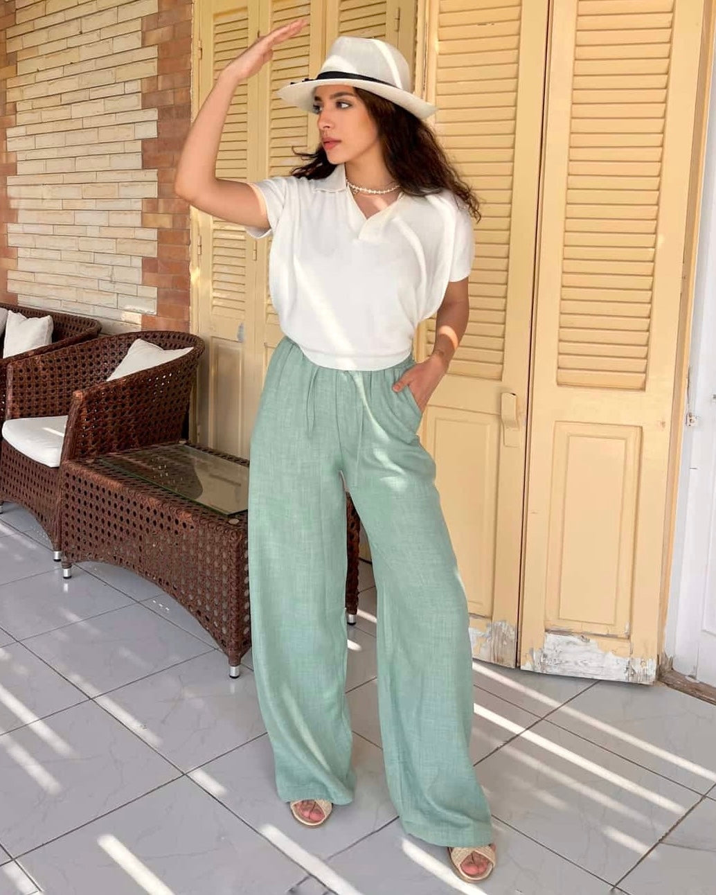 Linen pants - mint