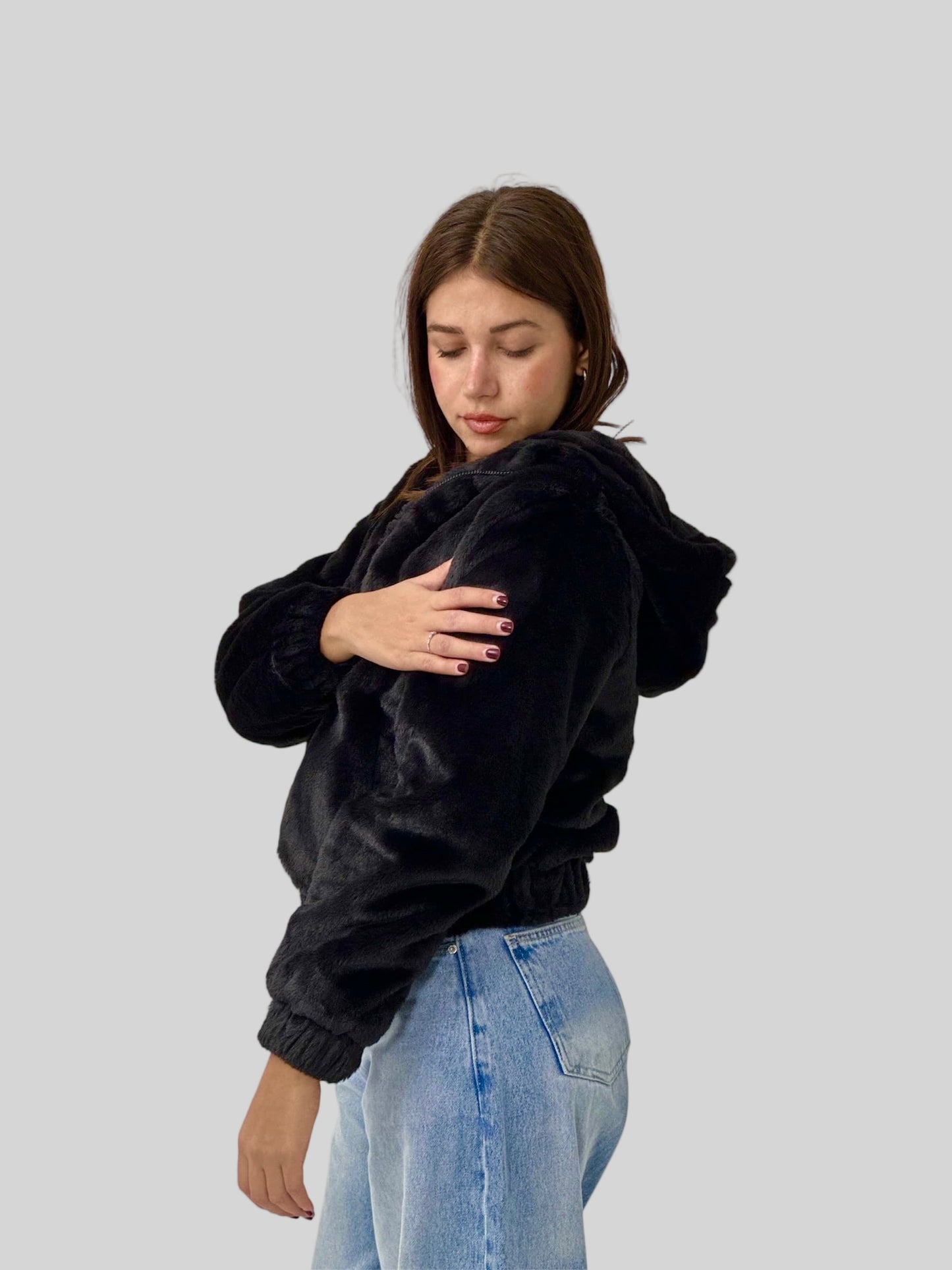 Fluffy Fur Jacket - Black