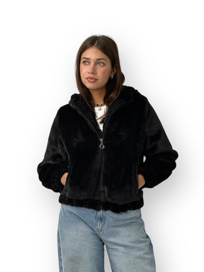 Fluffy Fur Jacket - Black