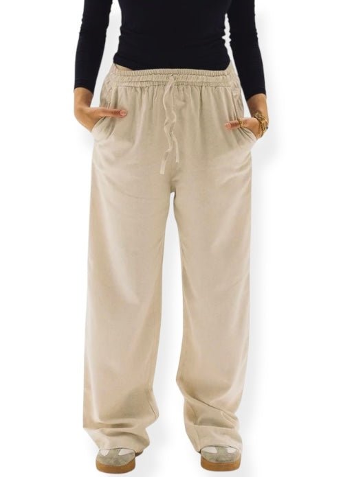 Linen pants - Beige - lumiabrand_