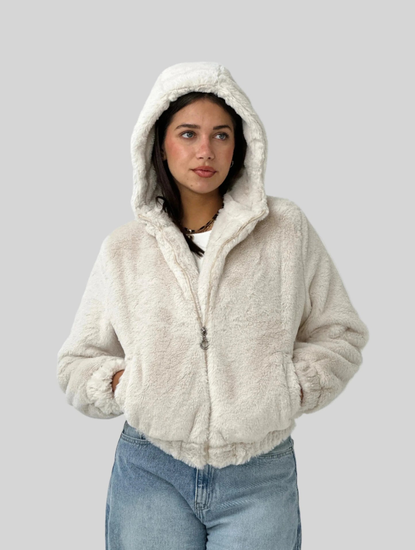 Fluffy Fur Jacket - Creamy